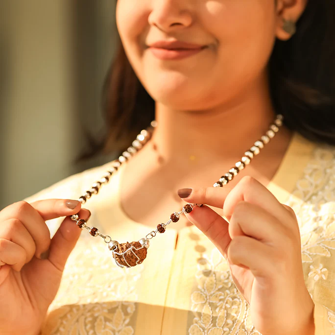 1 Mukhi Rudraksha Pendant with Silver Cap - Image 3
