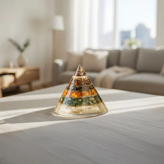 Conical Dhan Yog Pyramid With Selenite Base - Image 3