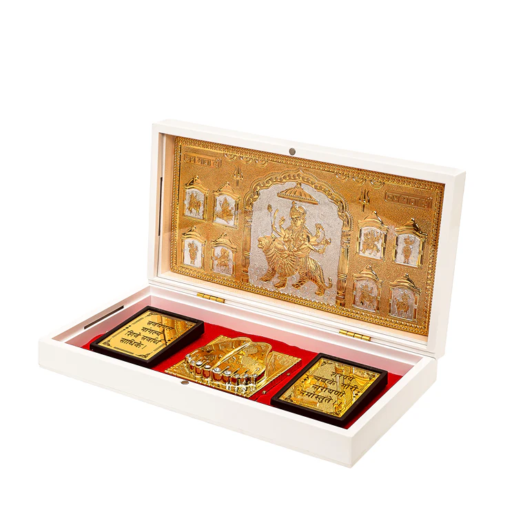 Divine Maa Durga Pocket Temple - Gold Platted - Image 7