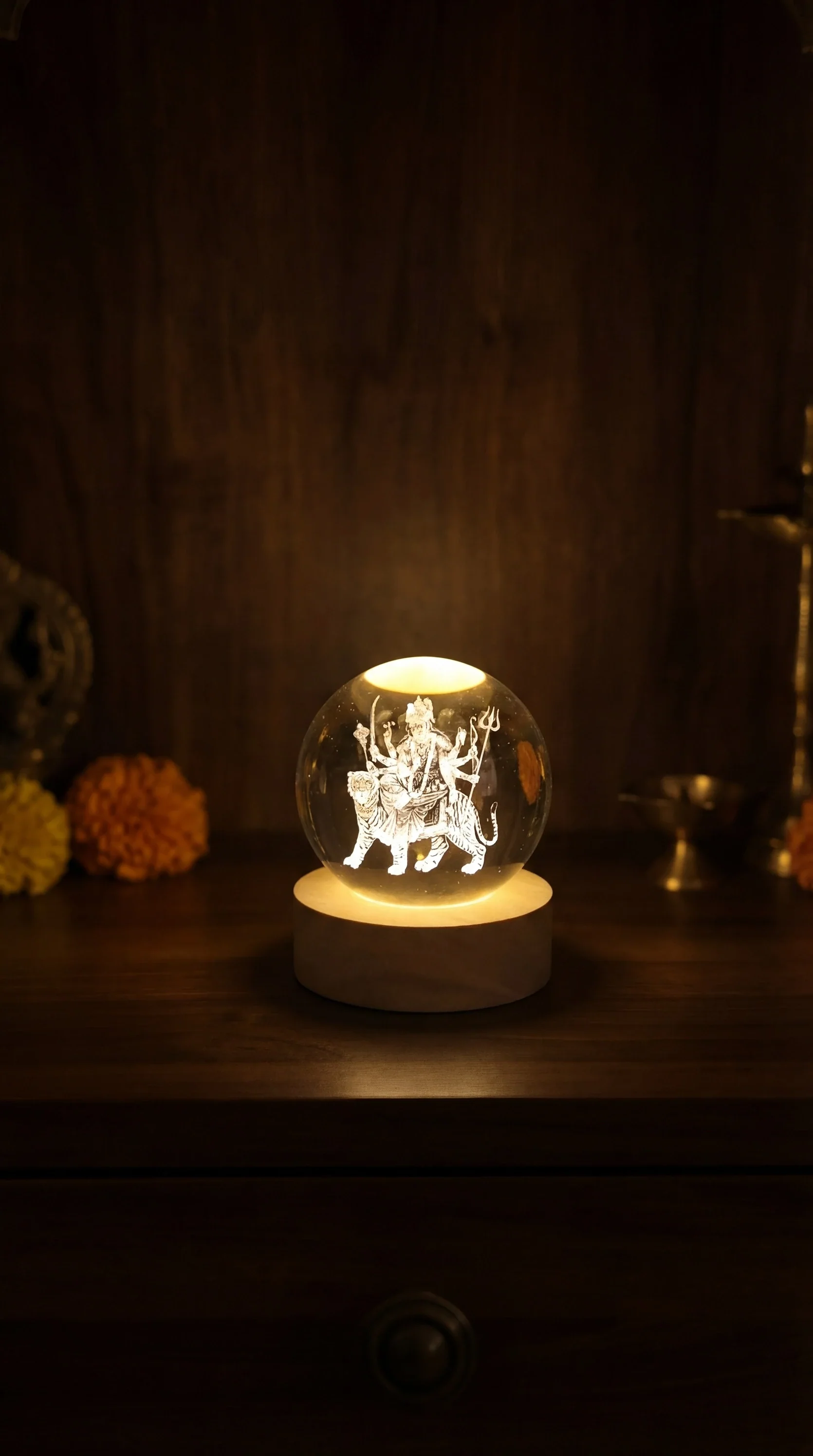 Durga Mata 3D Crystal Ball - Image 3