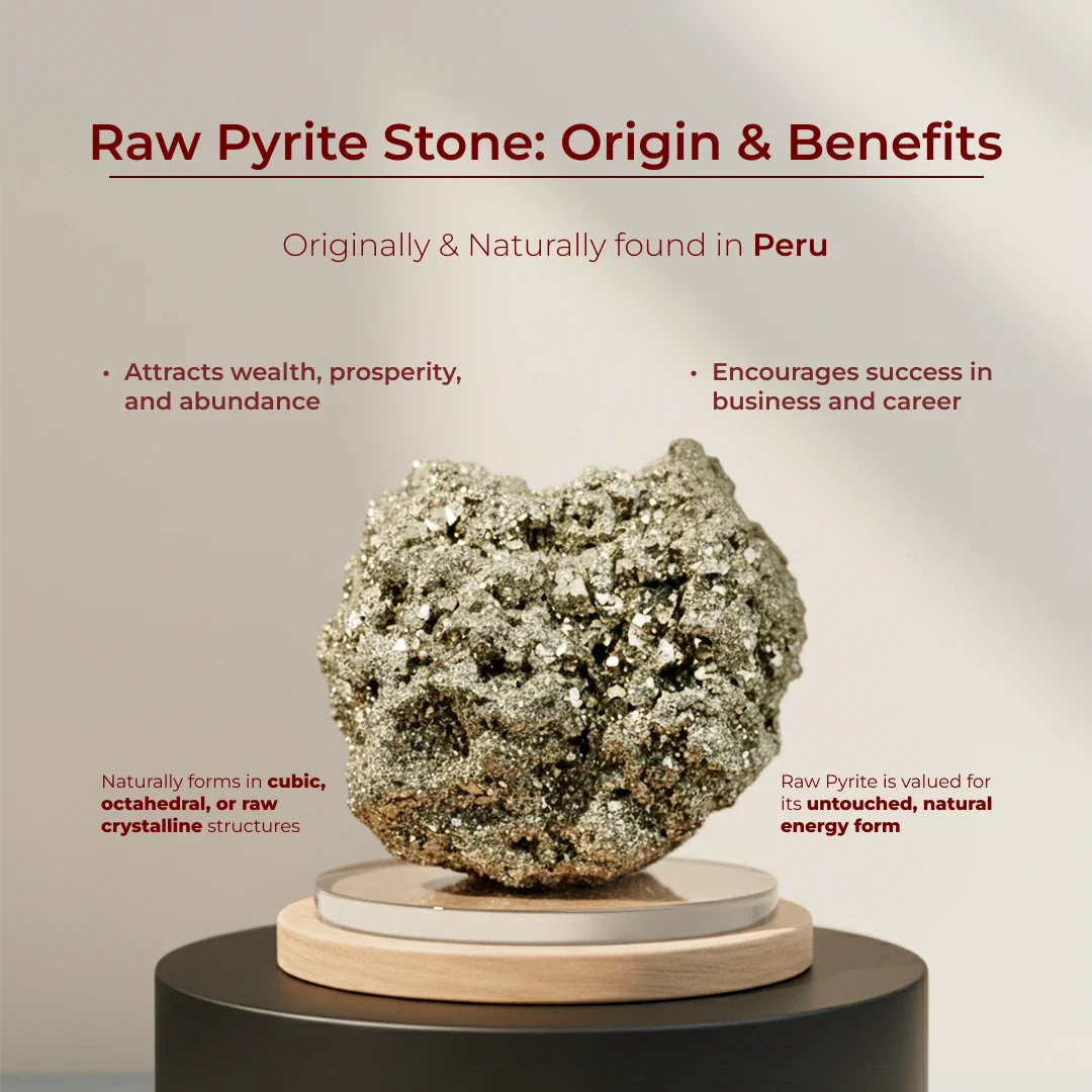 Gayatri Mantra Raw Pyrite Frame for Wisdom and Light - Image 6