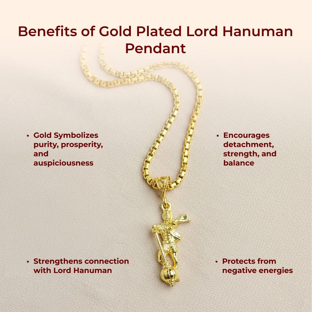 Gold Plated Lord Hanuman Pendant - Image 4