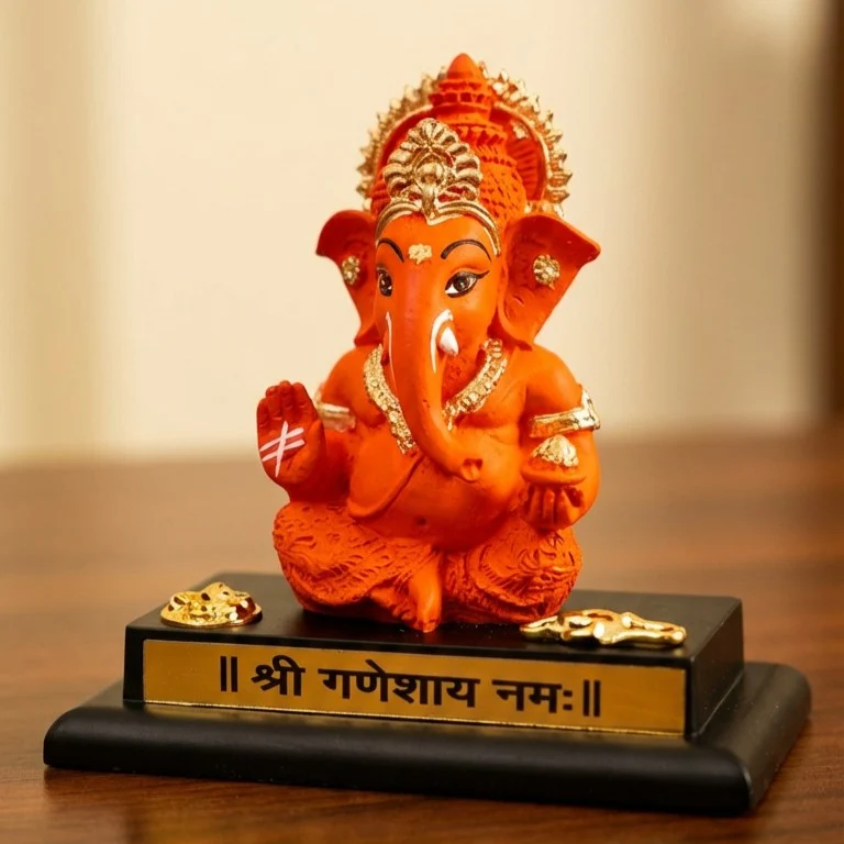 Handcrafted Ganpati Bappa with Base - Image 2