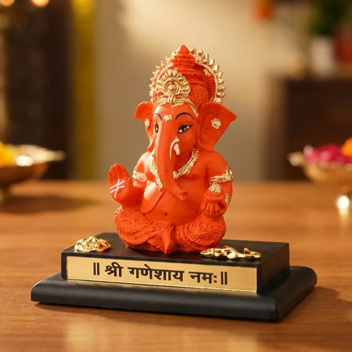 Handcrafted Ganpati Bappa with Base - Image 3