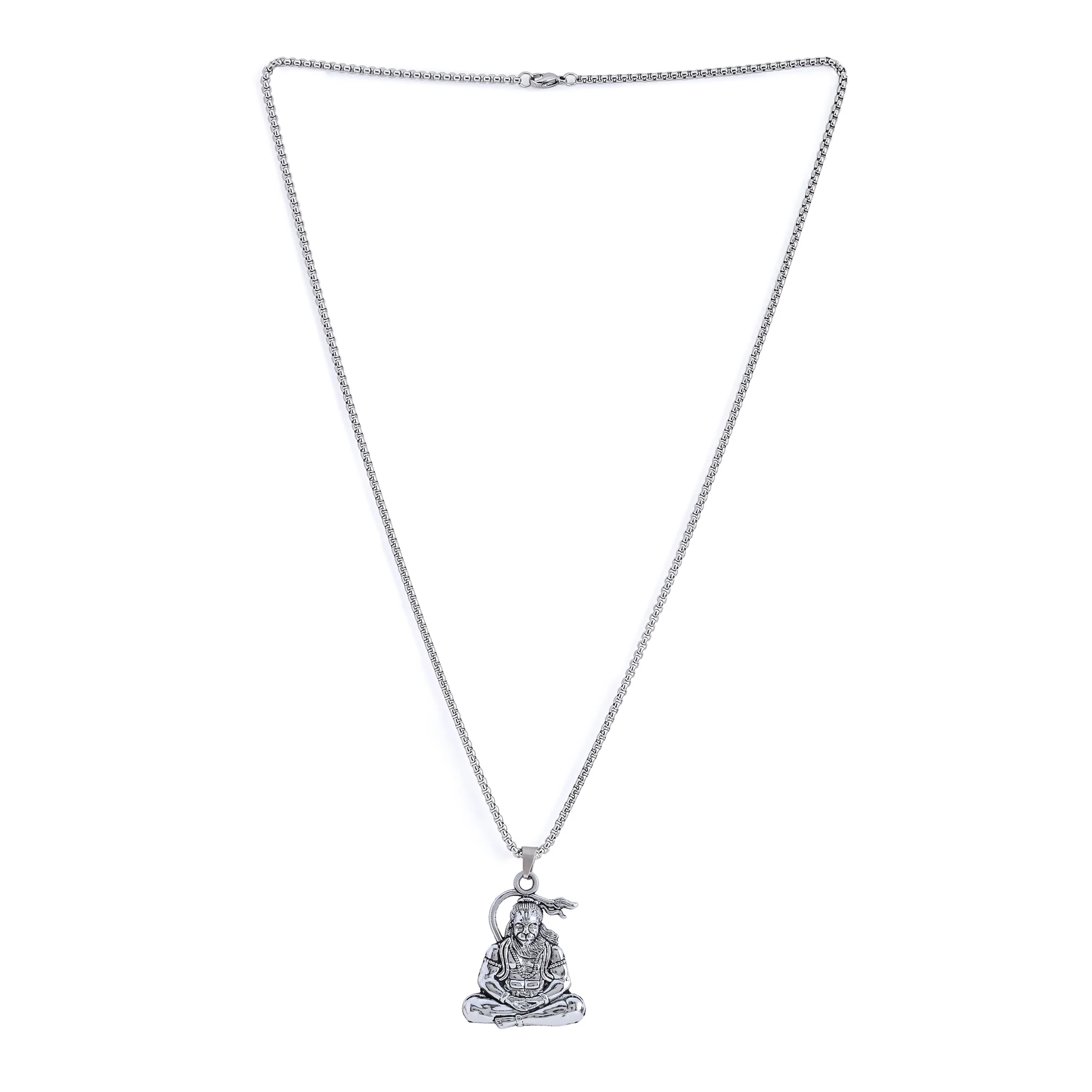 Hanuman Ji Dhyana Silver Pendant - Image 4