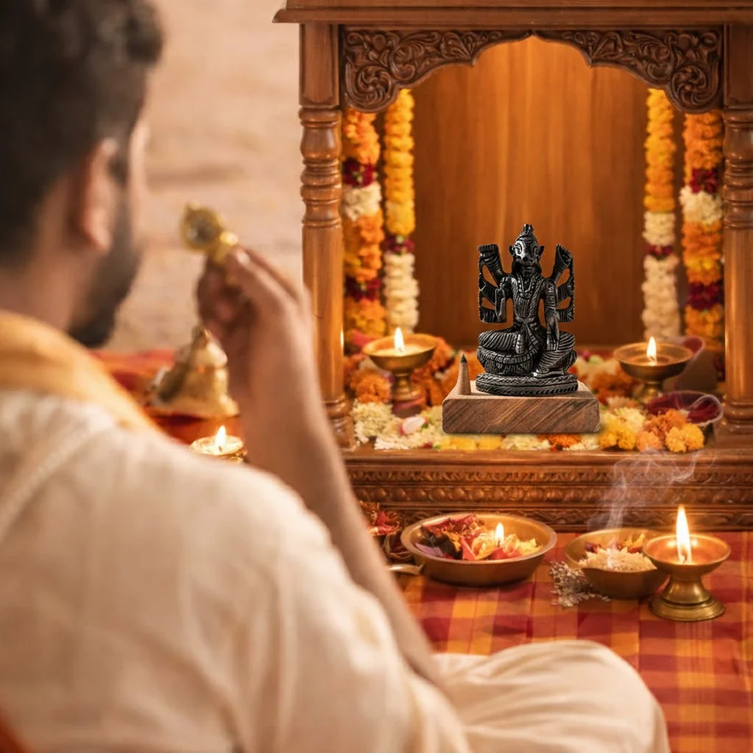 Divine Hindu Lord Varahi Karungali Idol – Ebony Wood - Image 3