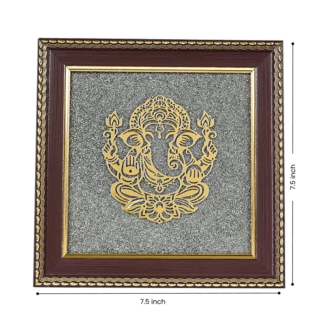Lord Ganesha Raw Pyrite Frame | Brings Good Luck & Abundance - Image 3
