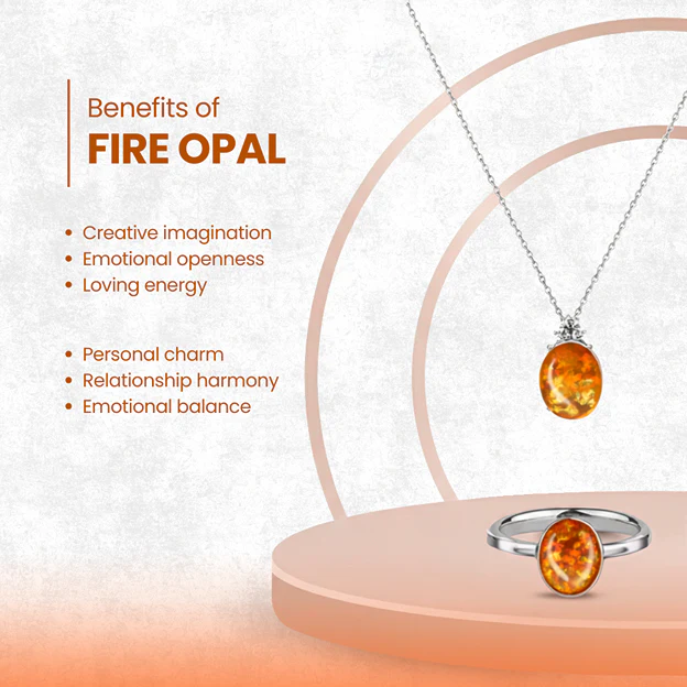 Natural Gemstone Fire Opal - Image 3