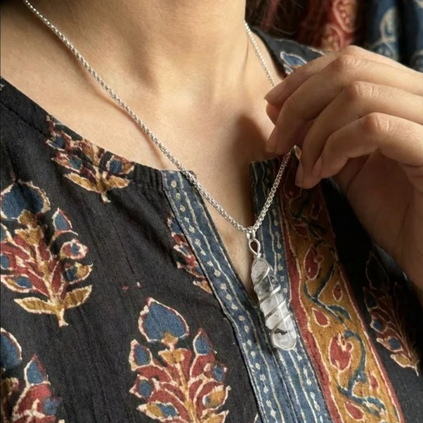 Rainbow Moonstone Stone Locket with Chain - Image 3
