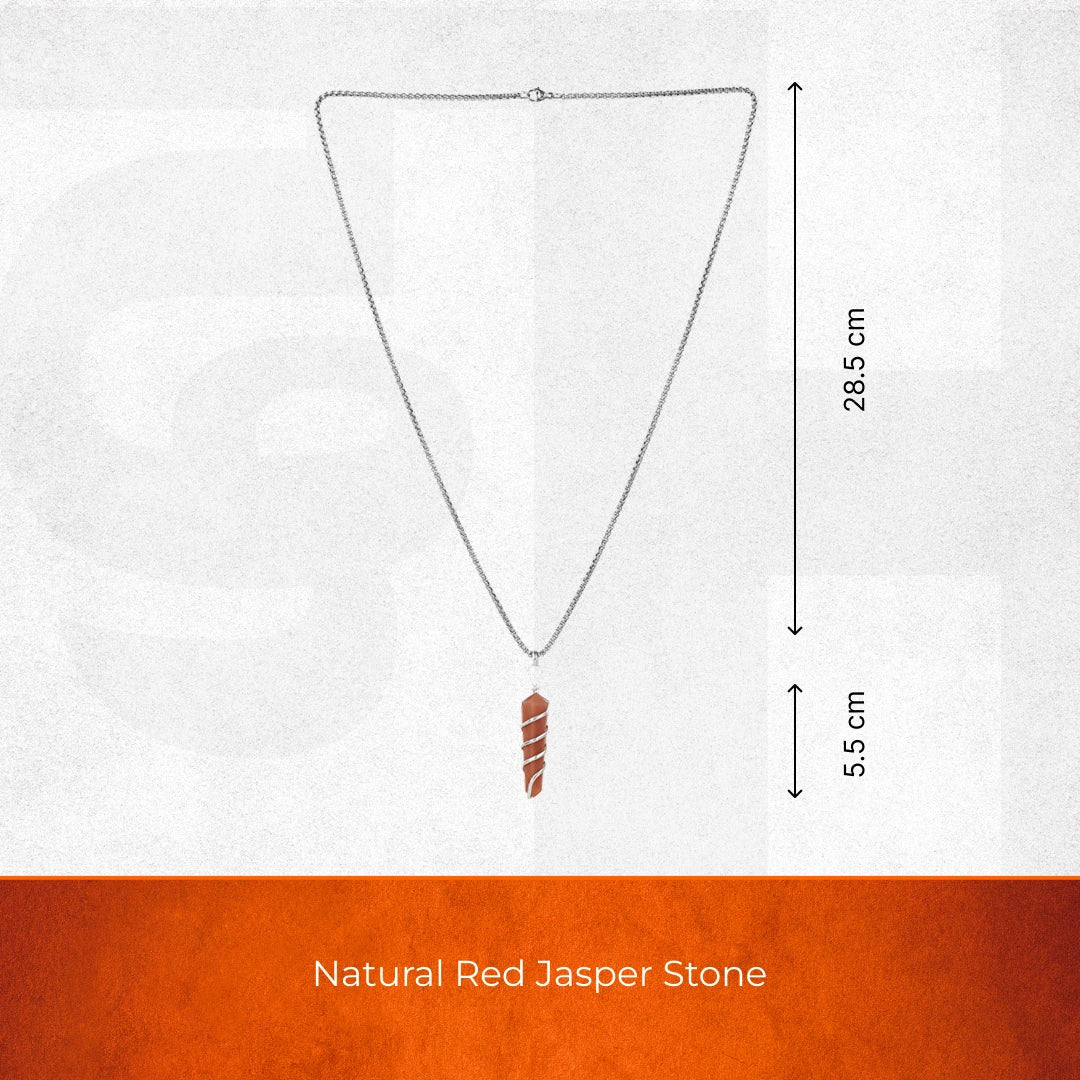 Red Jasper Stone Locket with Chain - Image 8