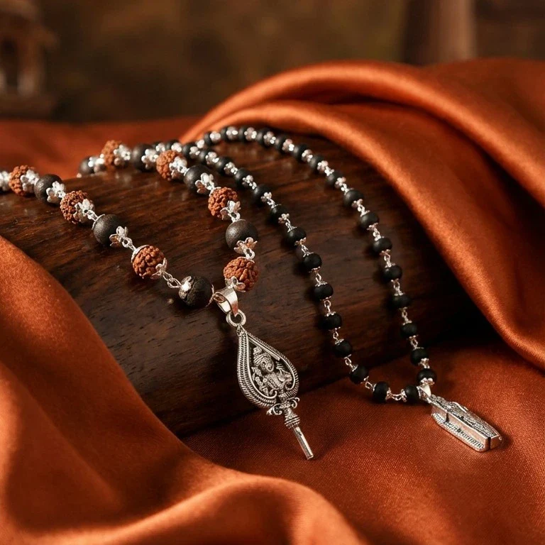 Rudraksha Karungali Silver Cap Combo – Lord Murugan Shastra & Shakti - Image 2