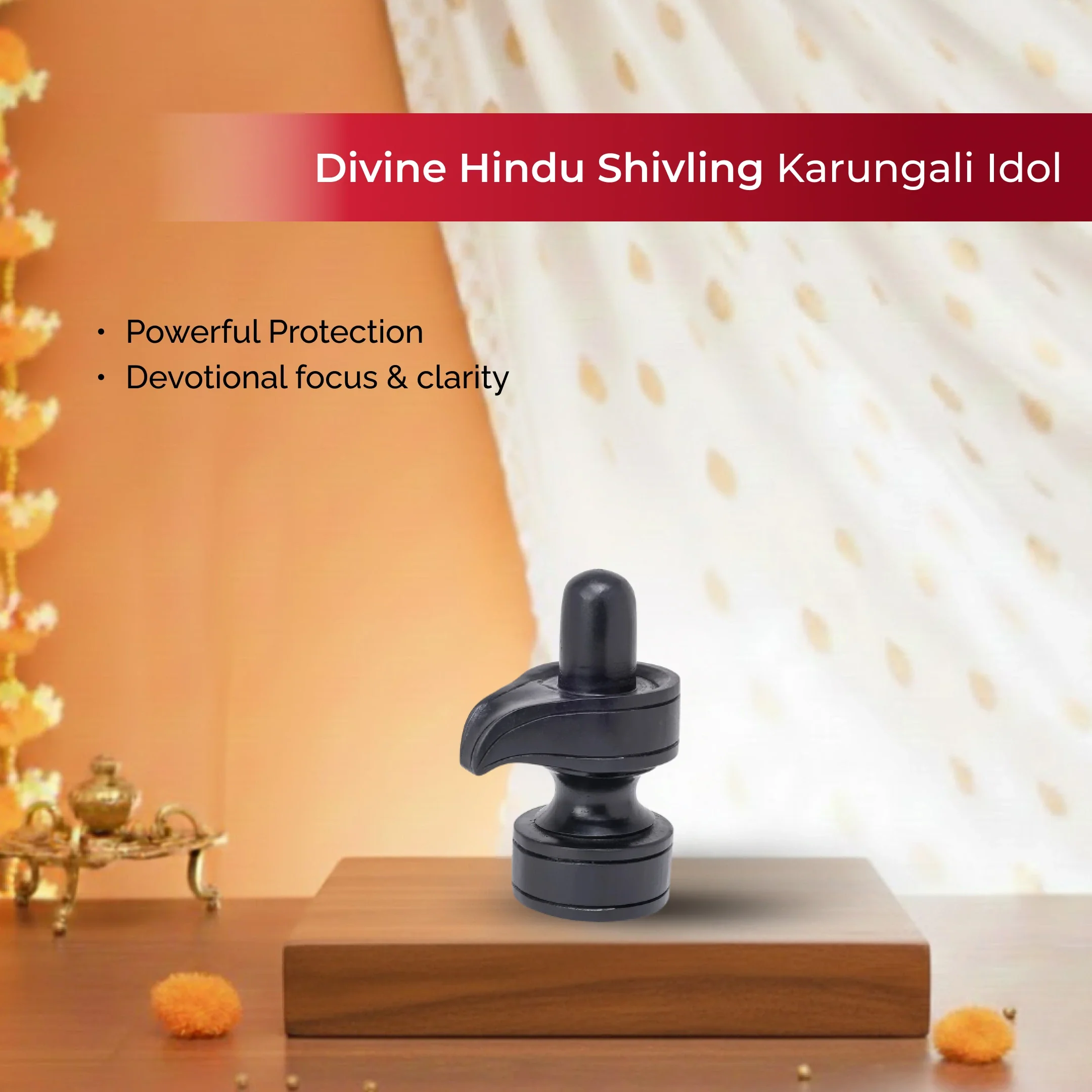 Divine Hindu Shivling Karungali Idol – Ebony Wood - Image 2